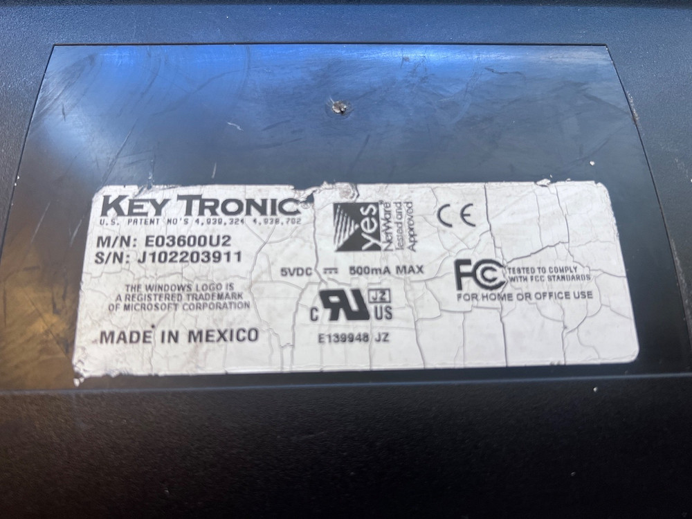 Key Tronic Arc Solutions Wired USB Keyboard E03600U2 Operator Keyboard TESTED