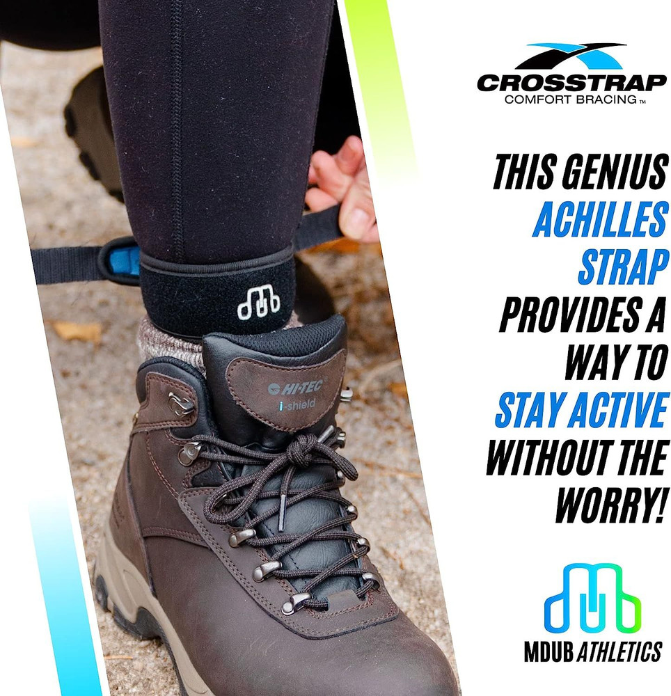 CROSSTRAP Achilles Strap | Support to Prevent Small, Black
