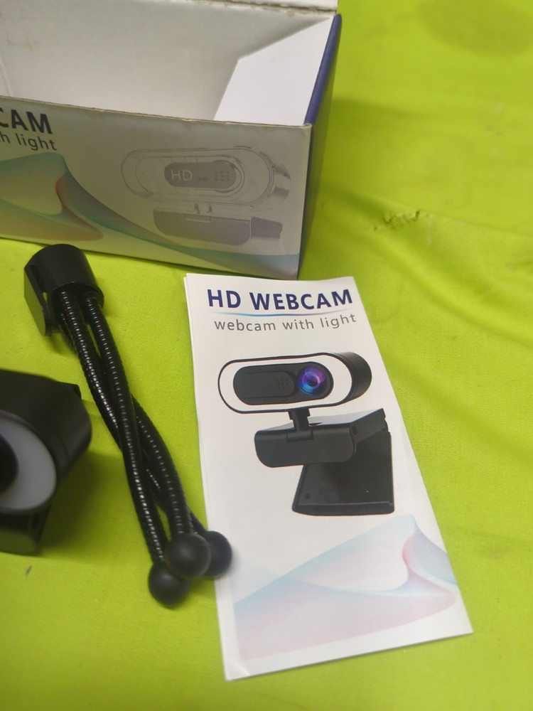 1080P HD Video Conferencing Wide-Angle Webcam with Microphone Light