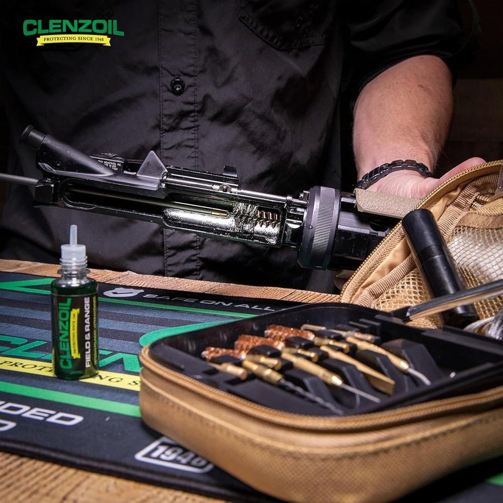 Compact Multi-Caliber Tactical Cleaning Kit with Molle Strap & Brass Brushes