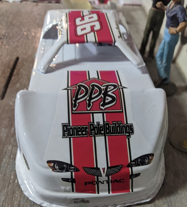 #96 Pope Heating & Cooling Crate Dirt Late Model 1/64th Scale Waterslide Decal