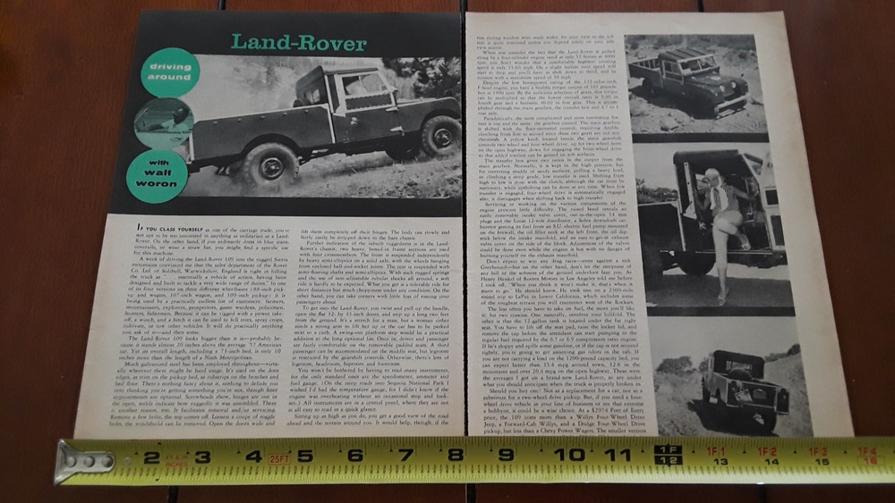 LAND ROVER 109   ORIGINAL 1957 ARTICLE