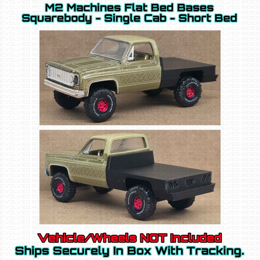 Lifted Flat Bed Base Frames 3D Printed For 1/64 Scale M2 Machines Chevy Trucks