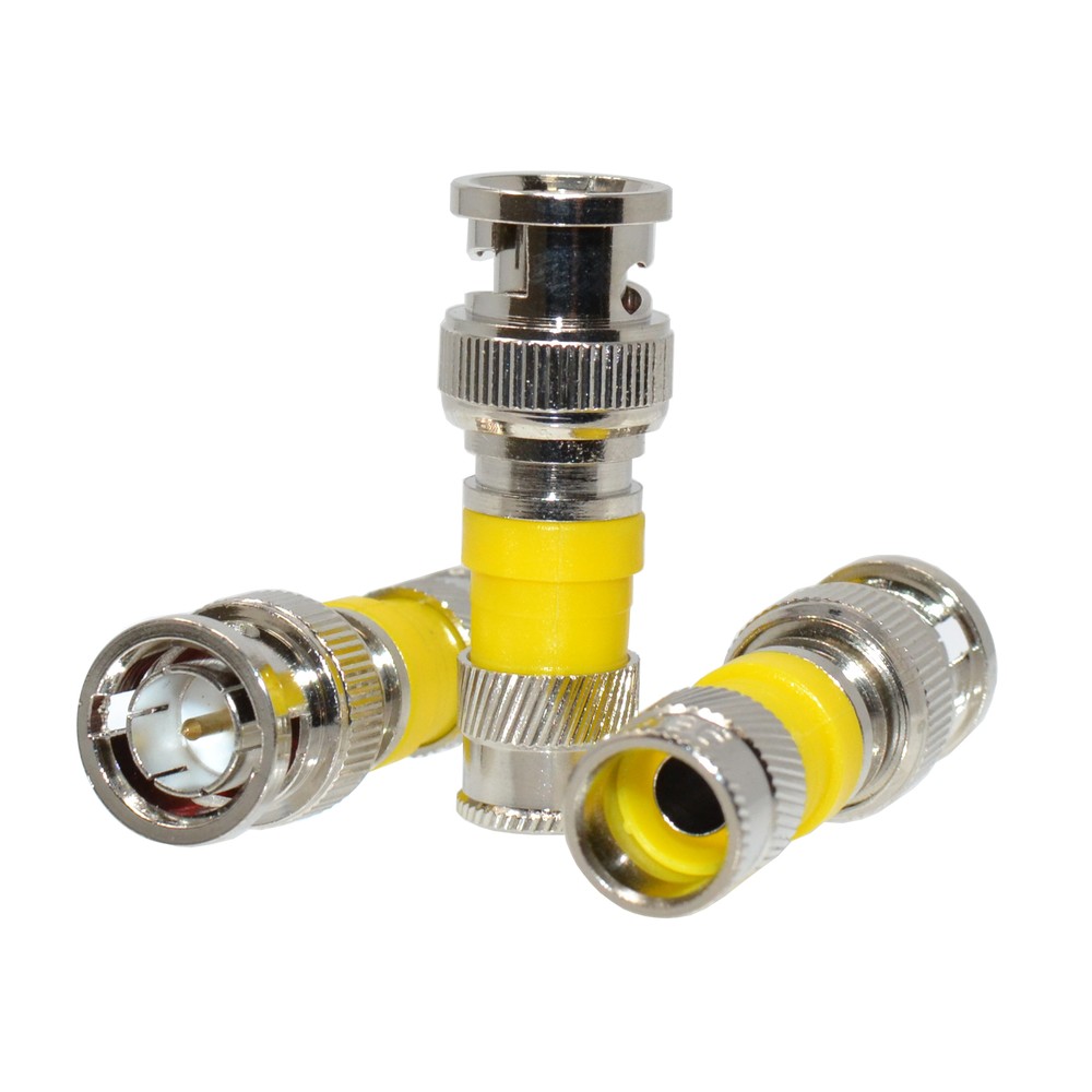 15 pack BNC Compression Connector Adapter for RG6 Coax Cable Quad Shield CCTV