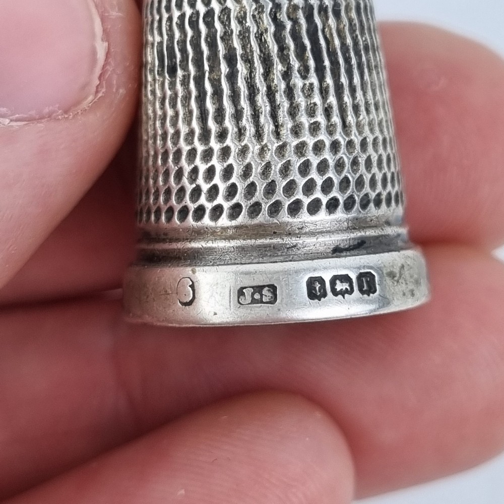 Antique Solid Silver Thimble Birmingham 1916 James Swann