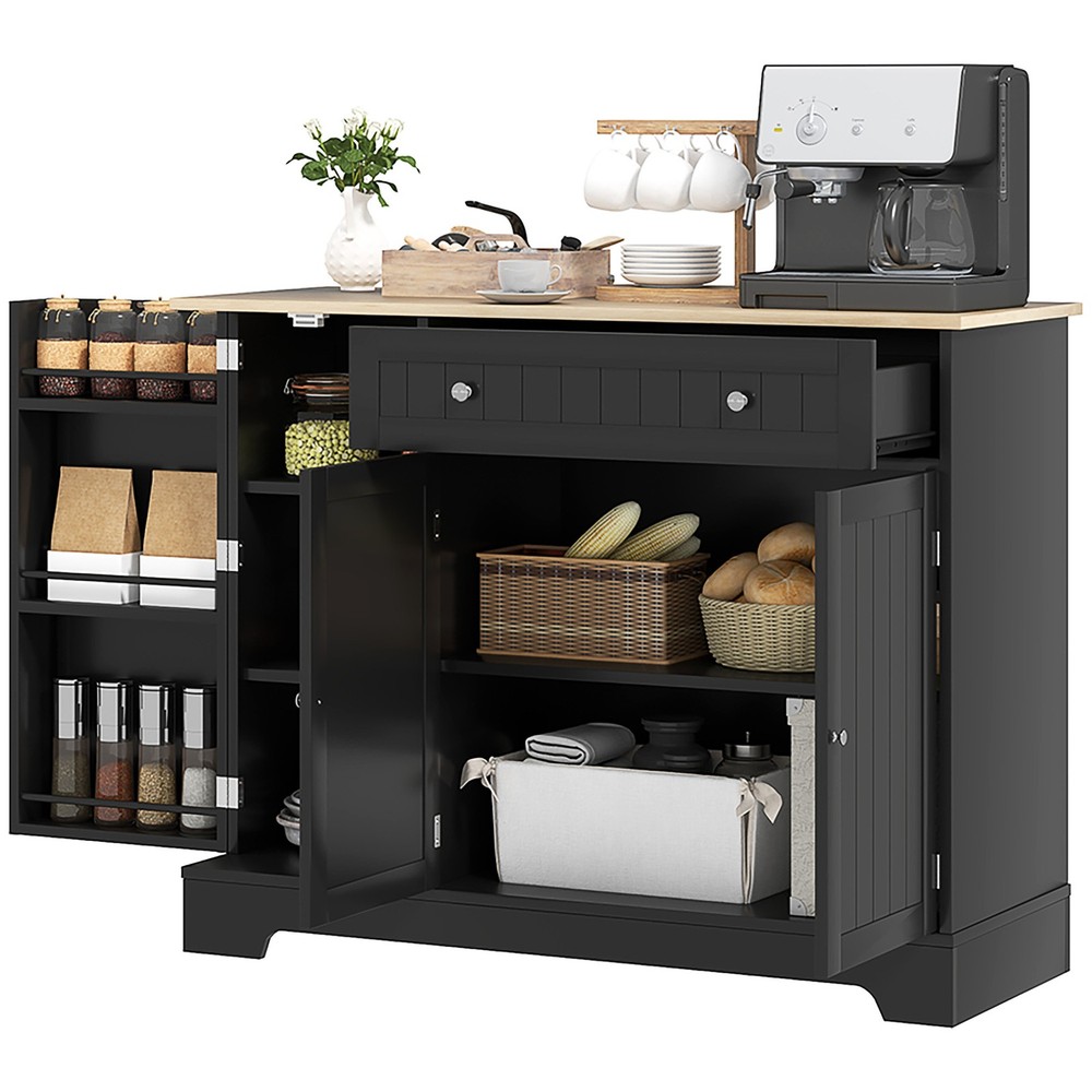 41" Sideboard Buffet Cabinet with Storage Drawer, Adjustable Shelf, Black