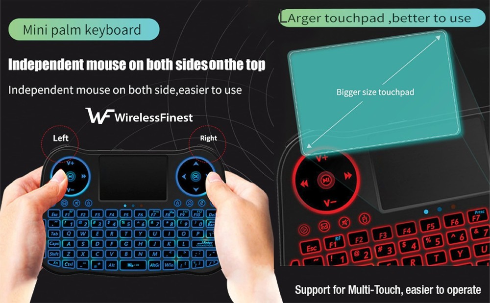 Wireless Mini Keyboard Touchpad Mouse Combo For Android Windows 10/11 Pi 2