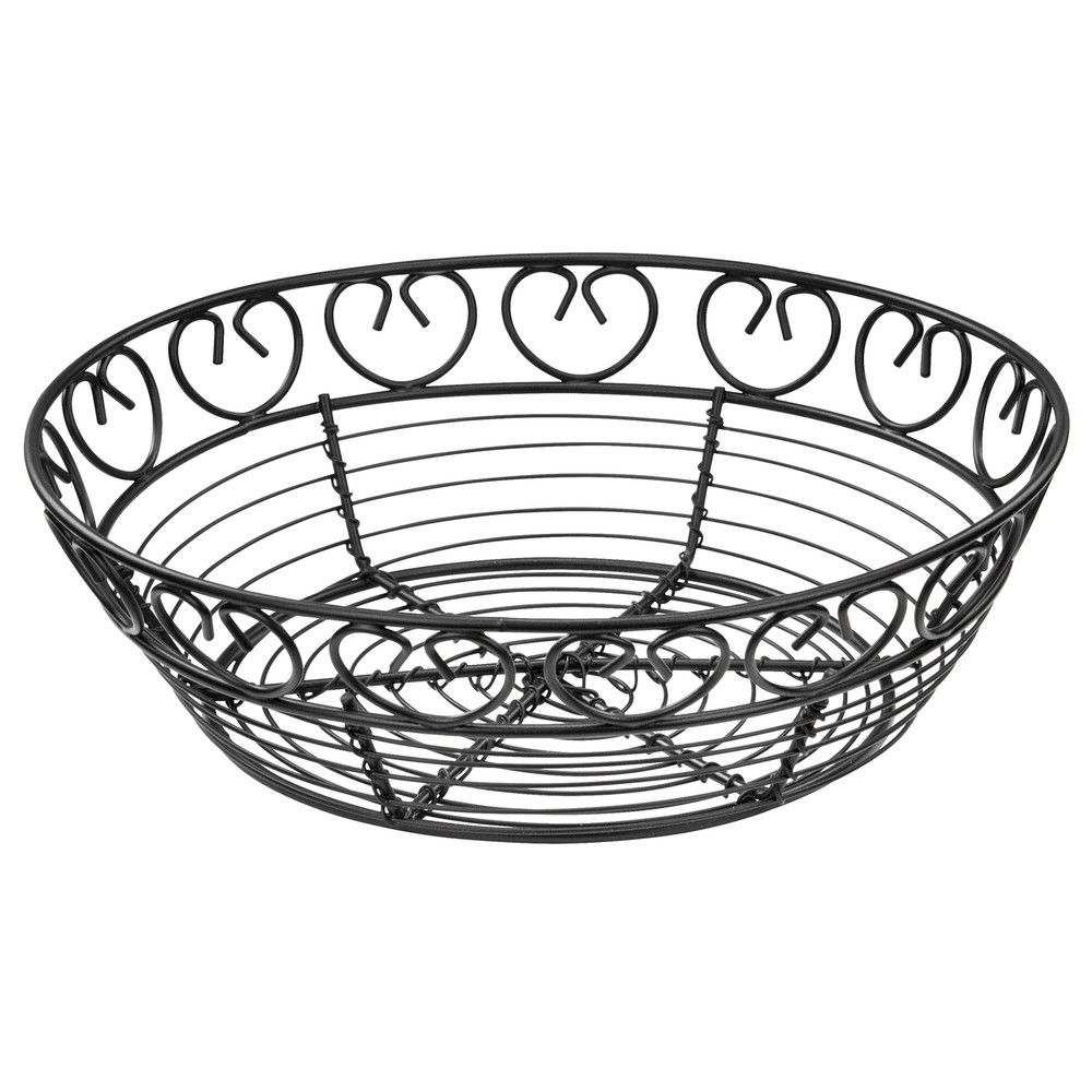 Bread/Fruit Basket, Black Wire, 8" Round (12 Each)