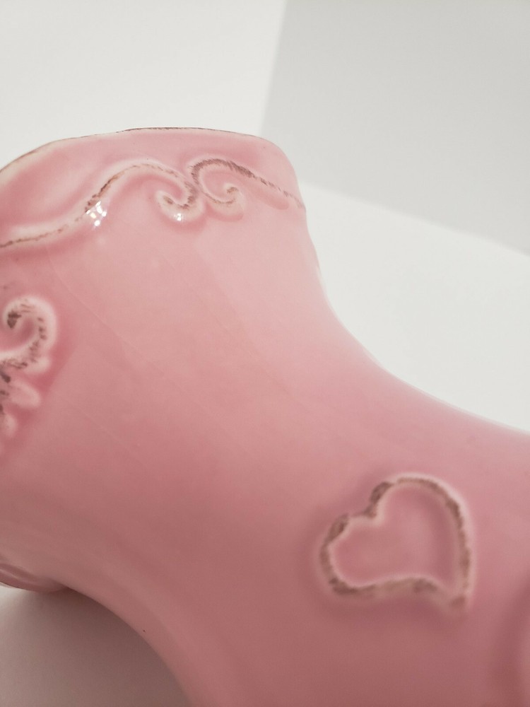 Valentine Pink ceramic vase Hearts Springtime