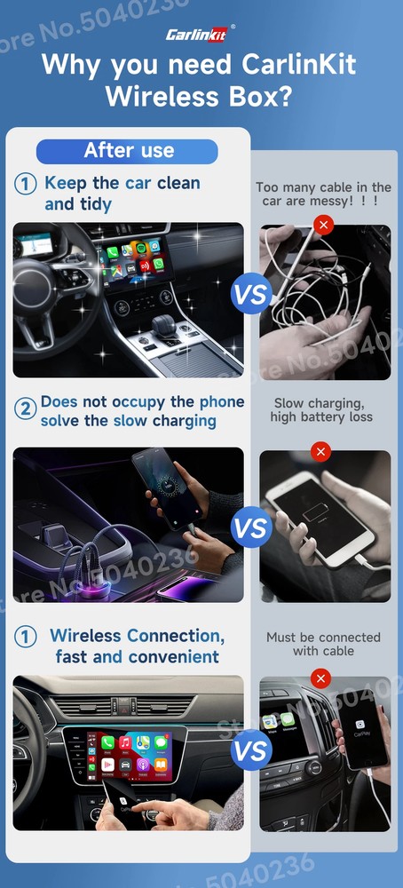 Mini Android Auto Wired Wireless Adapter Navigation Box 5G WiFi Auto-connect