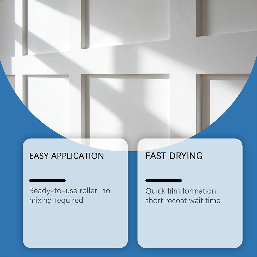 White Wall Paint Roller, Fast-Drying Water-Based Wall Repair Rolling Brush