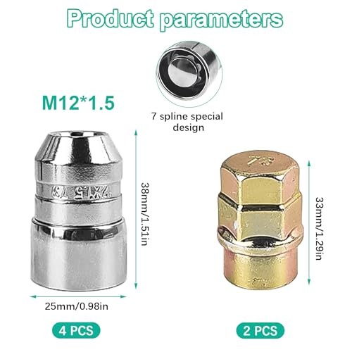 Chrome Cone Seat Wheel Locks Lug Nuts (M12 X 1.5 Thread Size) - Locks / 2 4
