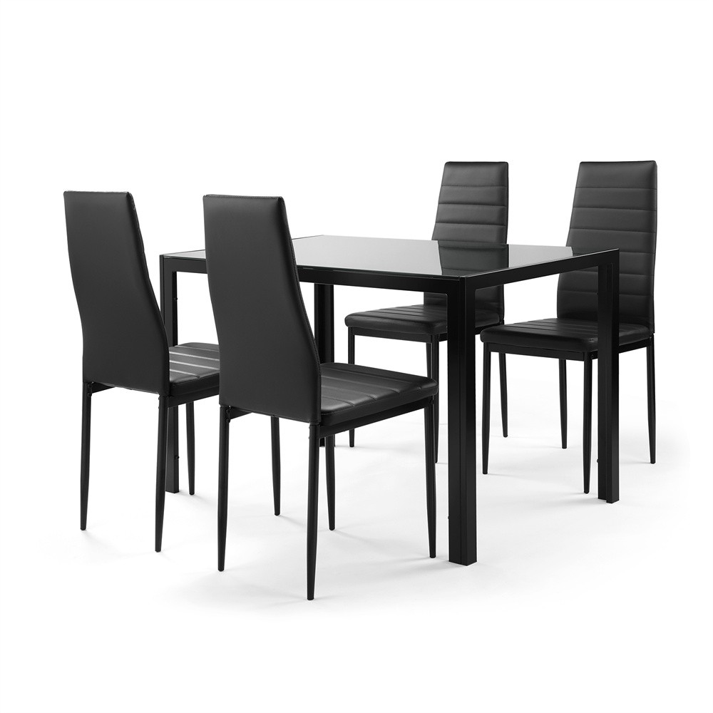 5 Pieces Dining Table Set for 4,Modern Kitchen Room Black Dining Table Chairs