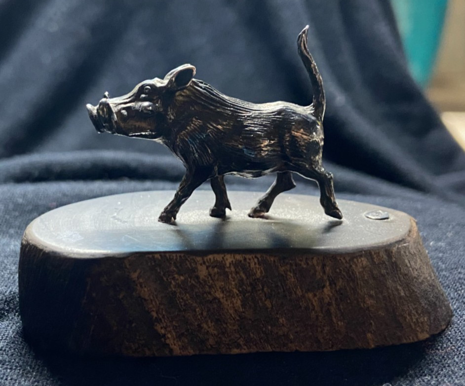 Patrick Mavros Silver Warthog Miniature Figure