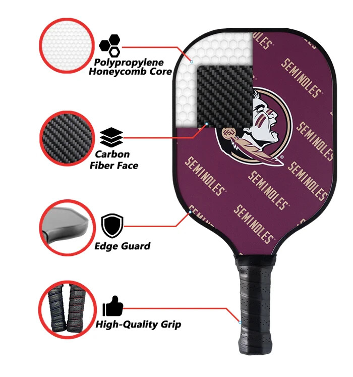 Parrot Paddles Florida State Seminoles Pickleball Paddle 12MM Thick (New)