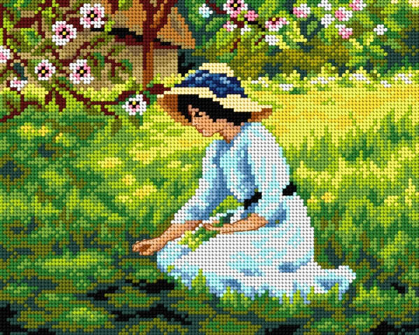 Orchidea Needlepoint canvas for halfstitch without yarn after Arthur Hacker -...