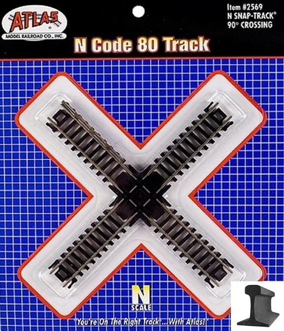 Atlas N Scale ~ New 2024 ~ Code 80 ~ Snap Track ~ 90° Diamond Crossing ~ 2569