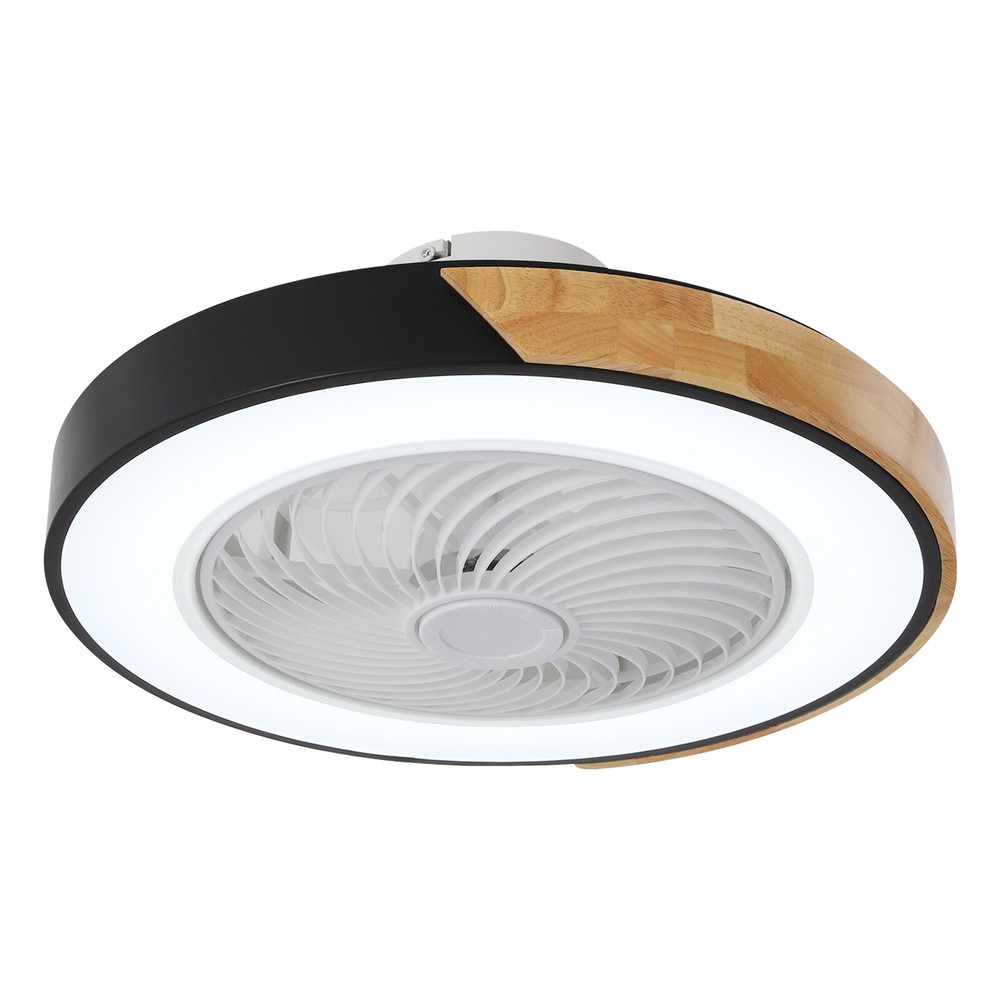 21.6" Flush Mount Ceiling Fan Light with Remote Control, 6 Speeds, Cage Design