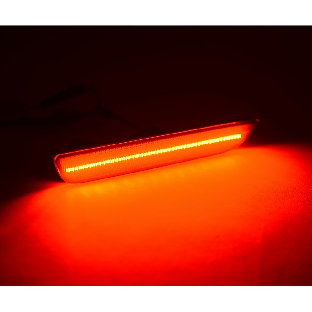 Front+Rear White/Red LED Side Marker Light Smoke Lens For 2010-2014 Ford Mustang