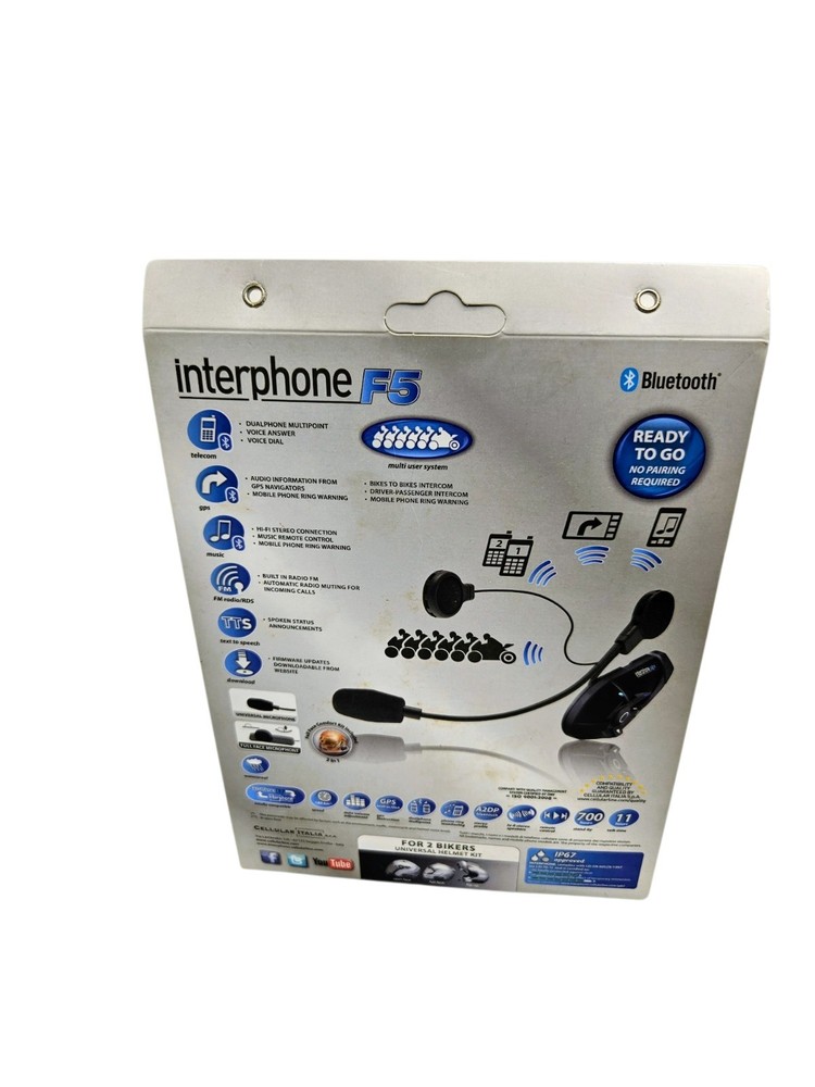 Interphone F3 Passenger Intercom Bluetooth Phone Connect Pilot Passenger System