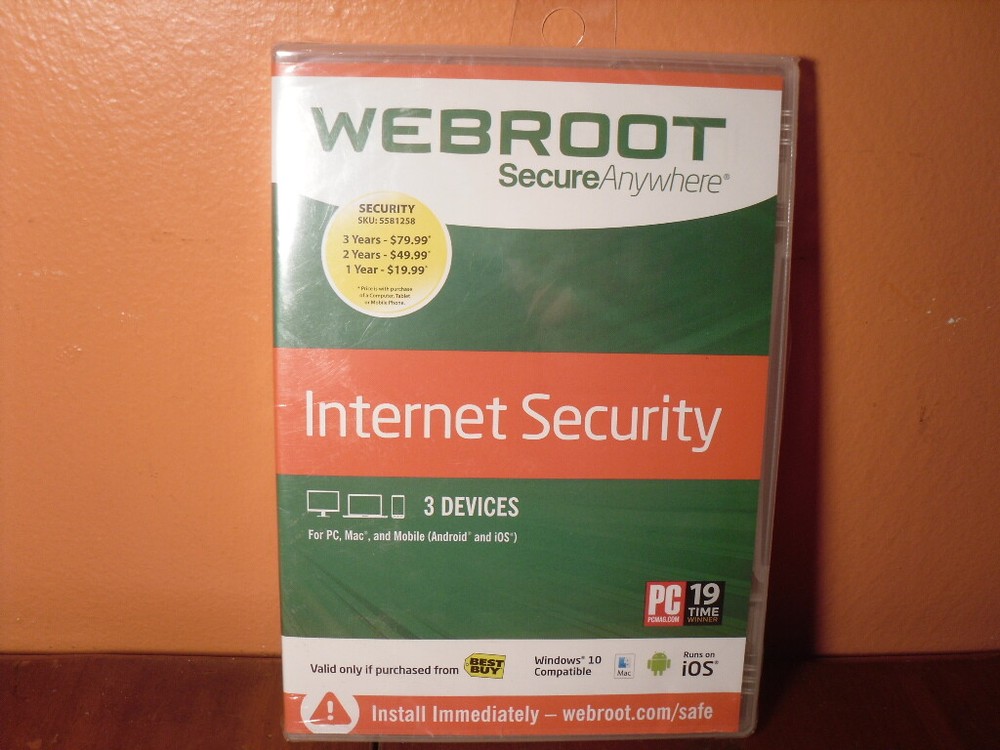 Webroot SecureAnywhere Internet Security - Full Version Windows & Mac WBR00SA14