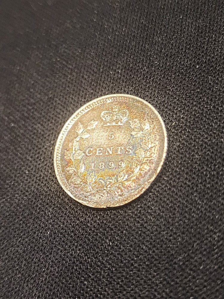 1899 Canada 5 Cents Silver Coin