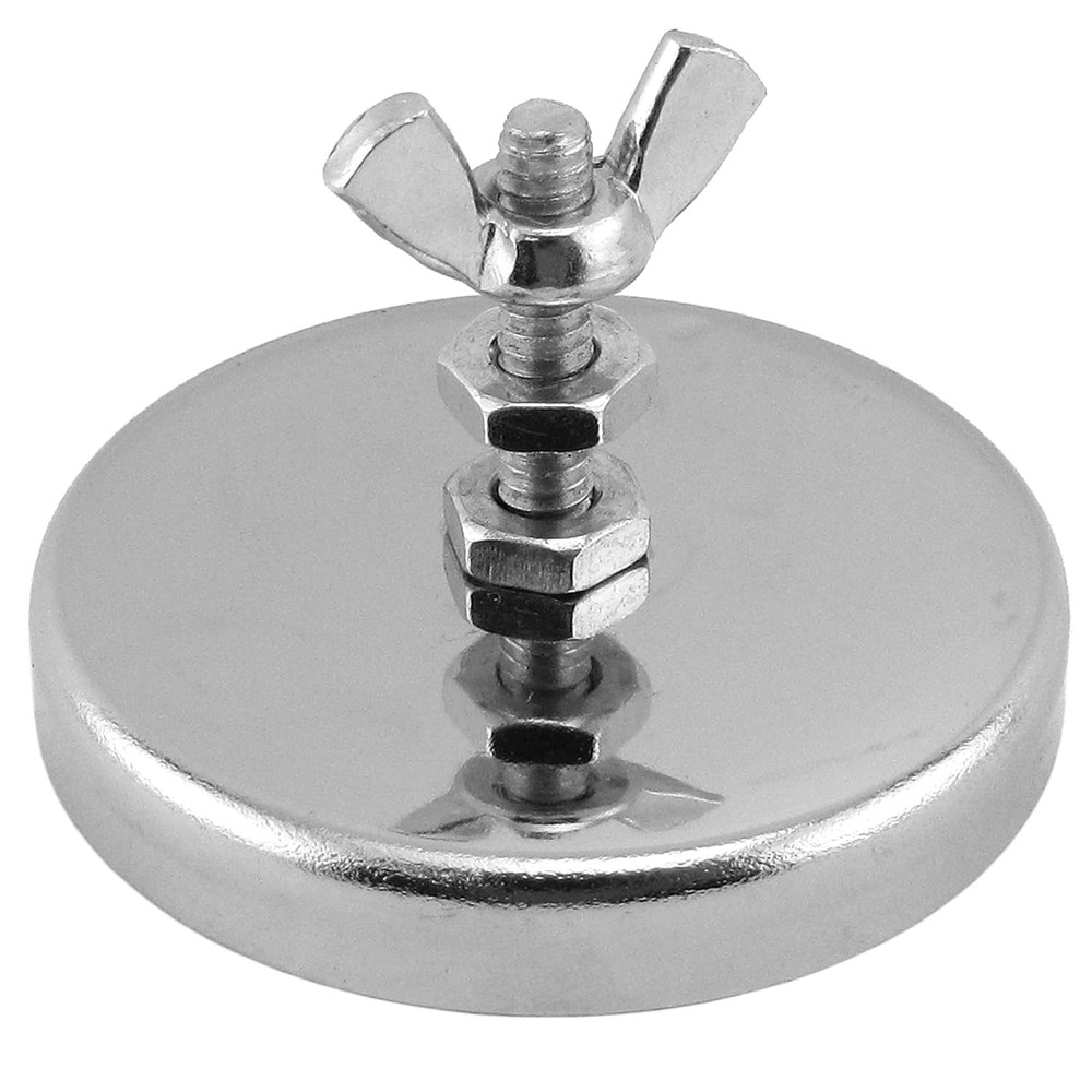 Ceramic round Base Magnet with Bolt, Nuts, and Wing Nut Pack - Heavy-Duty Strong