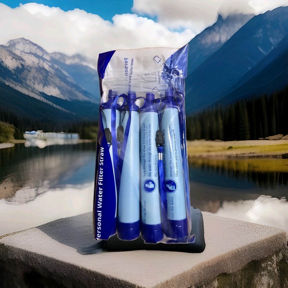 (4-pack) Survival Water Filter Straw