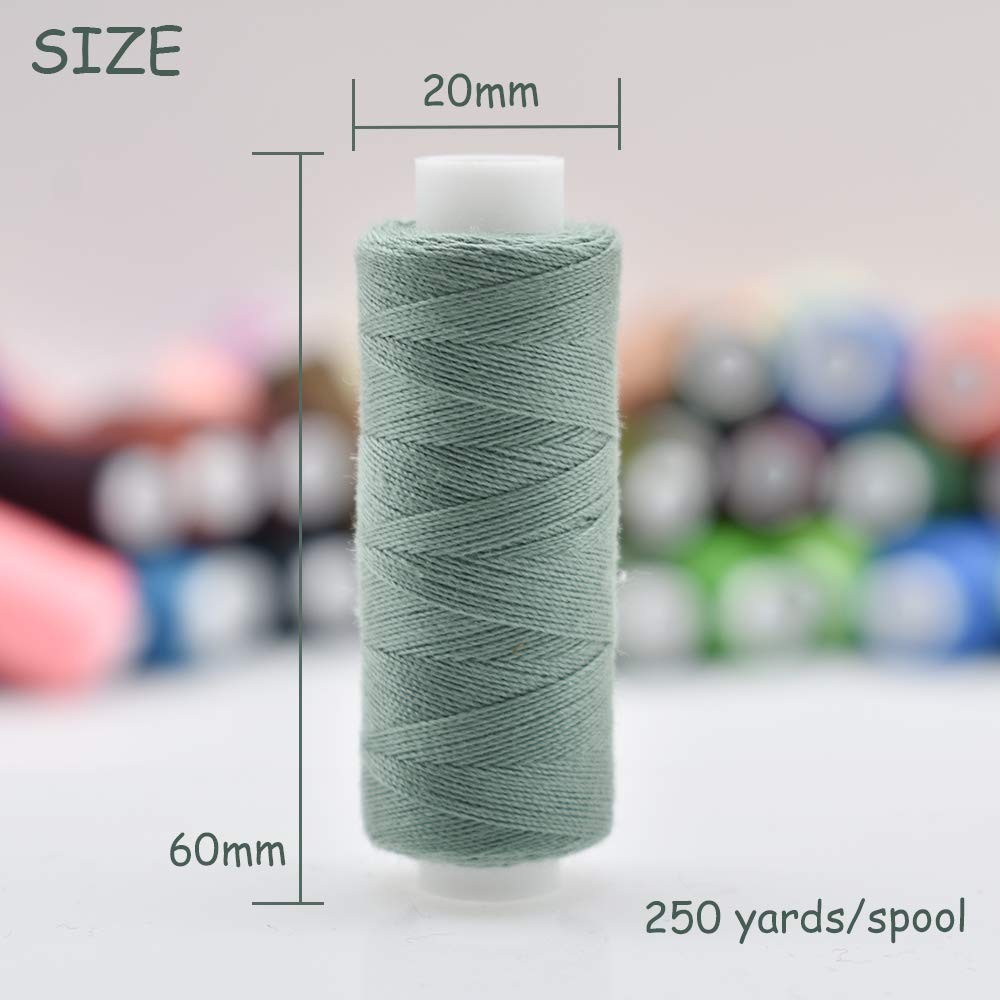 100 Color All Purpose Sewing Thread Polyester 250 Yards Per Spools for Hand S...