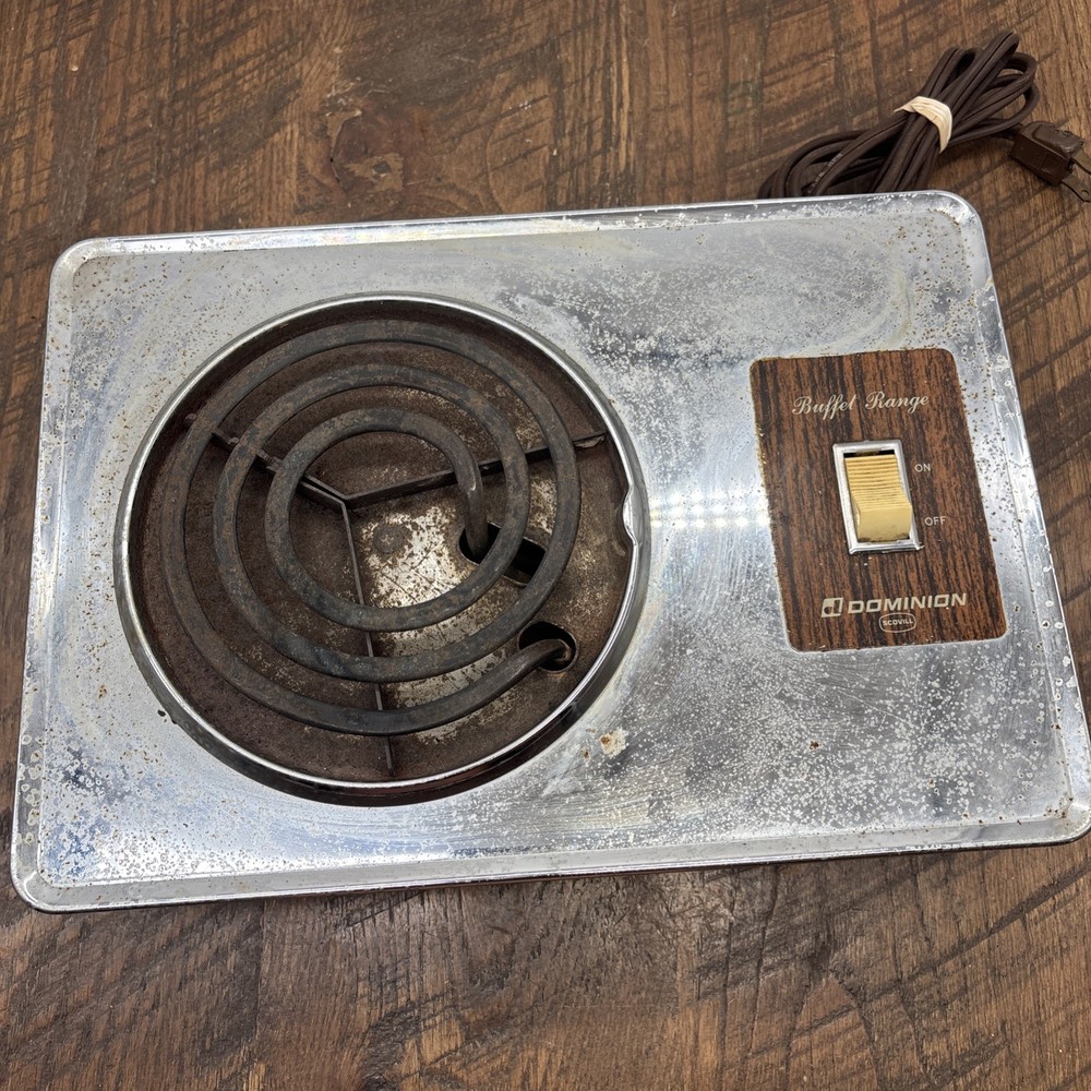 Vintage Dominion Single Element Buffet Range Cook Top Stove WORKS read descripti