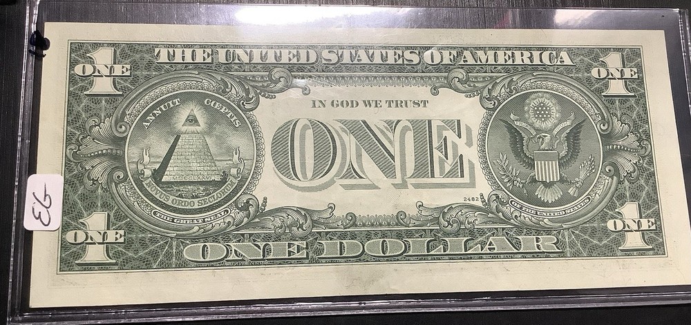 1977 $1 STAR NOTE ERROR DOWNSHIFT PRINT/MISCUT STAR NOTE ERROR