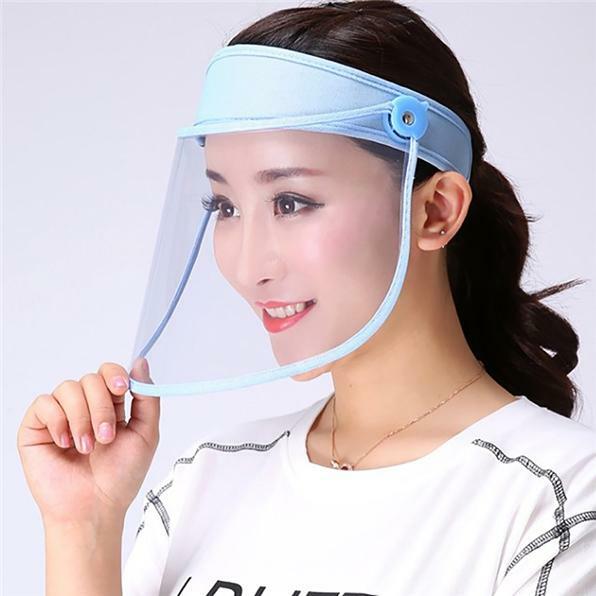 Adjustable Flip Up Reusable Face Shield Visor Whole Face Clear Dust 2 Pack