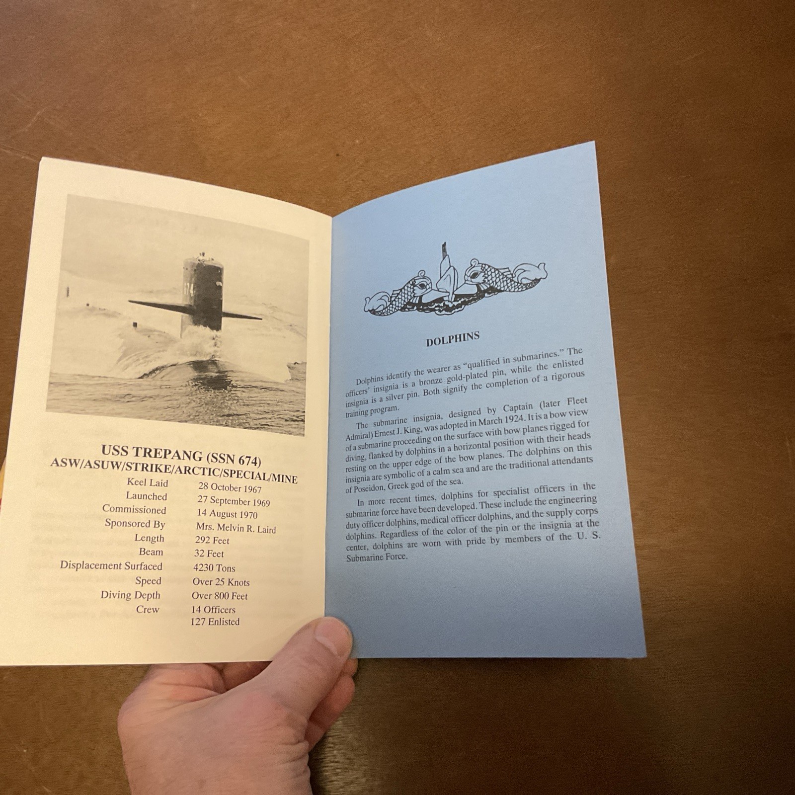 USS TREPANG SSN 674 Welcome Aboard Handout Pamphlet Vintage