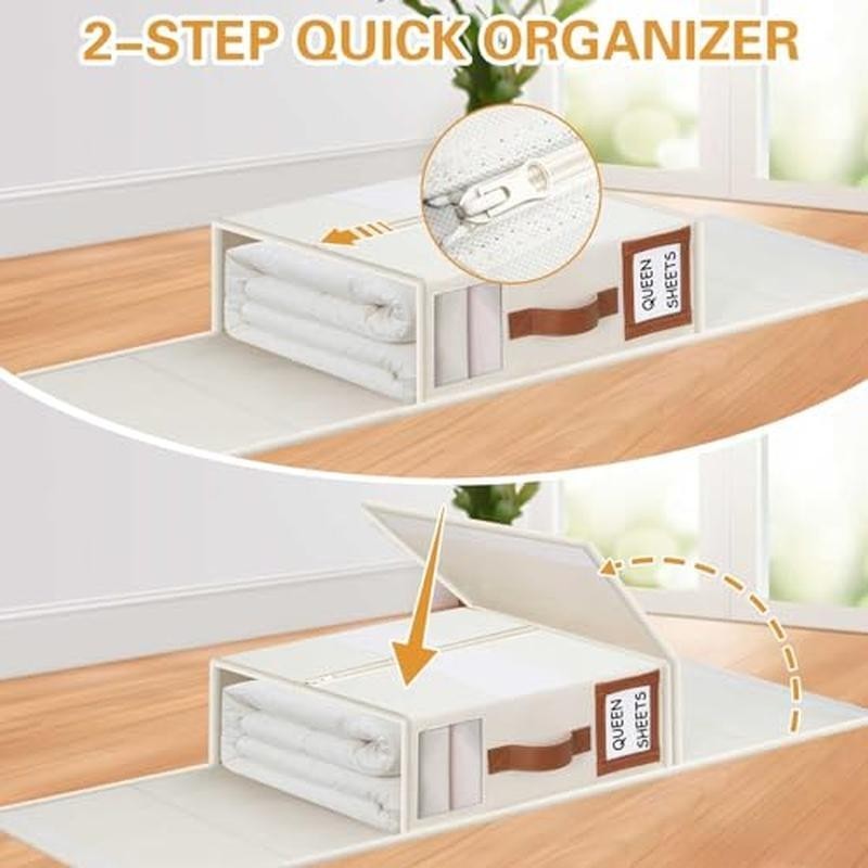4 Pack Sheet Organizers Storage Foldable W/ Window Label Leather Handle New