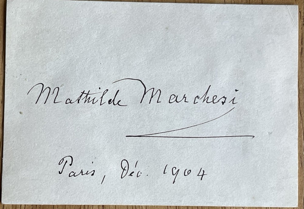 German Mezzo-Soprano Mathilde Marchesi Autograph