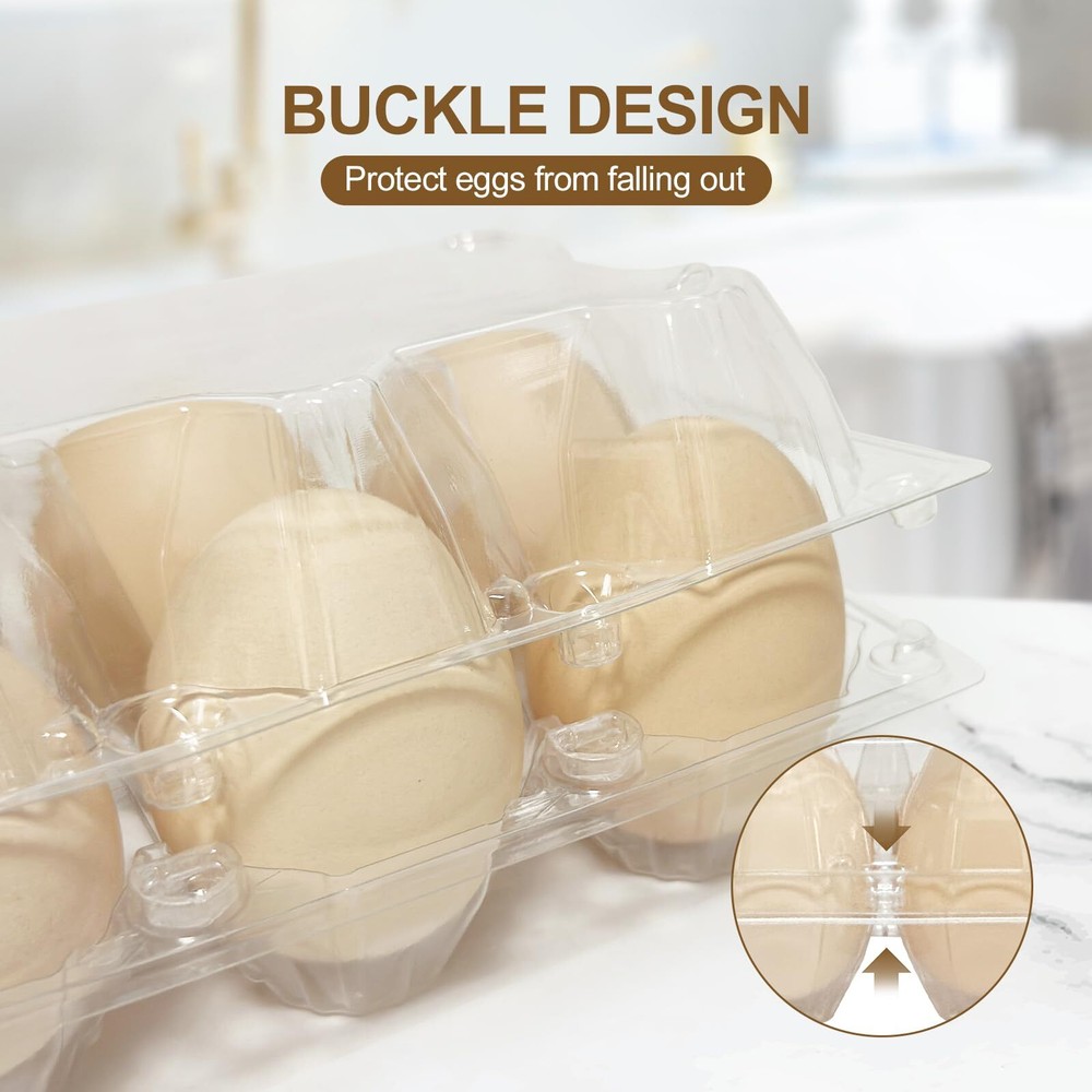 100 Pack Egg Cartons 6 Count - Medium Egg Cartons Cheap Bulk - Half Dozen Egg...