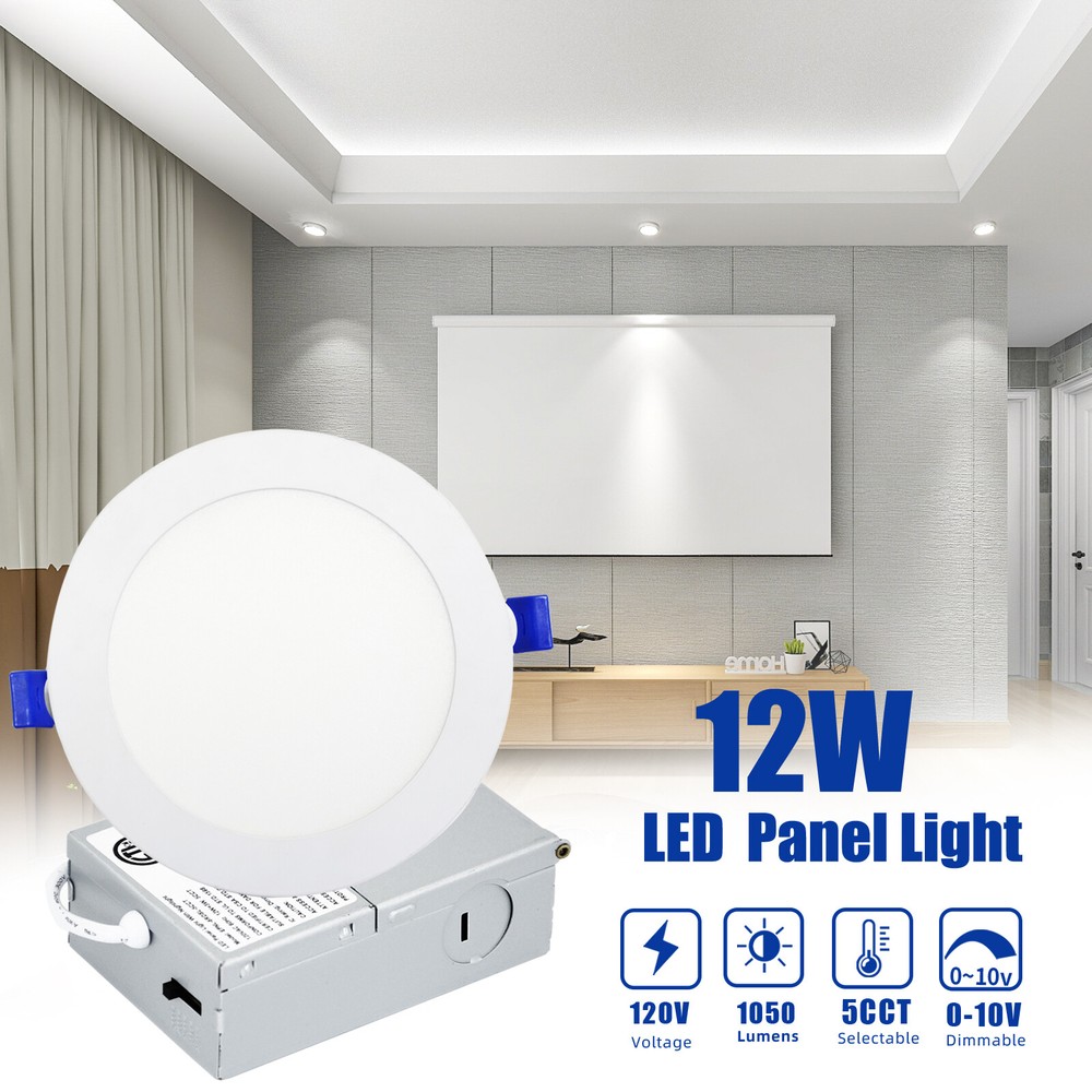 6 Inch 3CCT LED Recessed Ceiling Light with Junction Box, 1050LM High Brightness