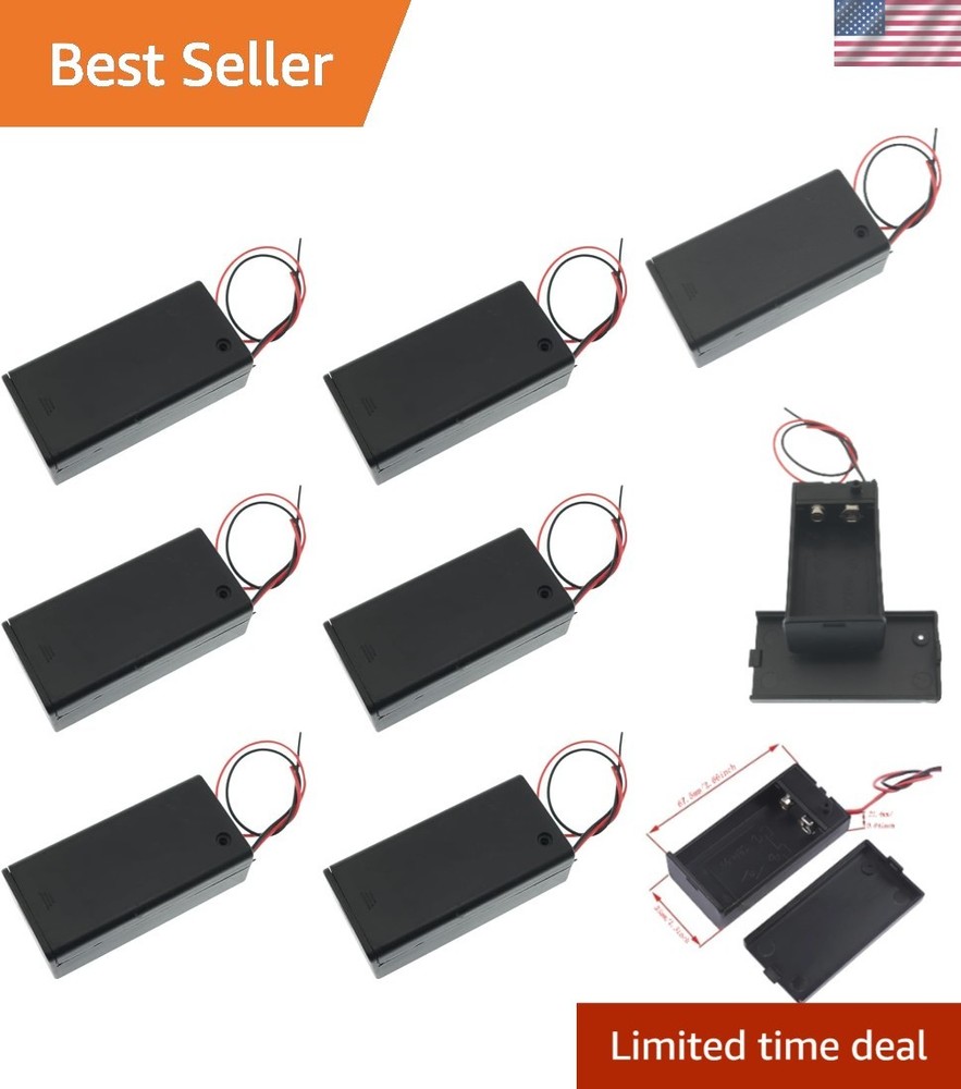 6PCS 9V Battery Holders with Switch – Safe and Durable ABS Boxes for Projects