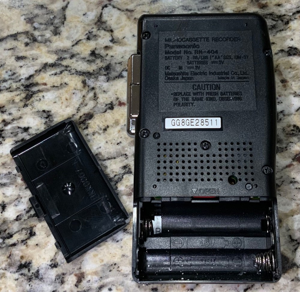 Panasonic RN-404 Black VAS Handheld Microcassette Voice Recorder Tested Works