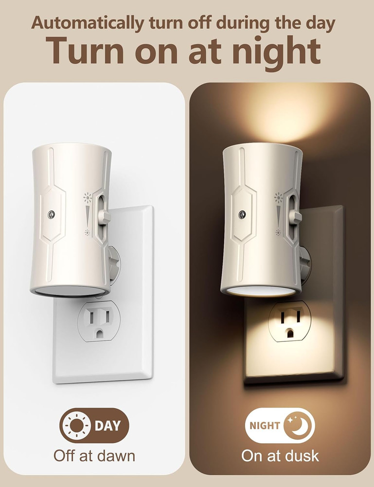 Night Light, LED Night Lights Plug into Wall, [2 Pack] Warm White 3000K, 0-100LM