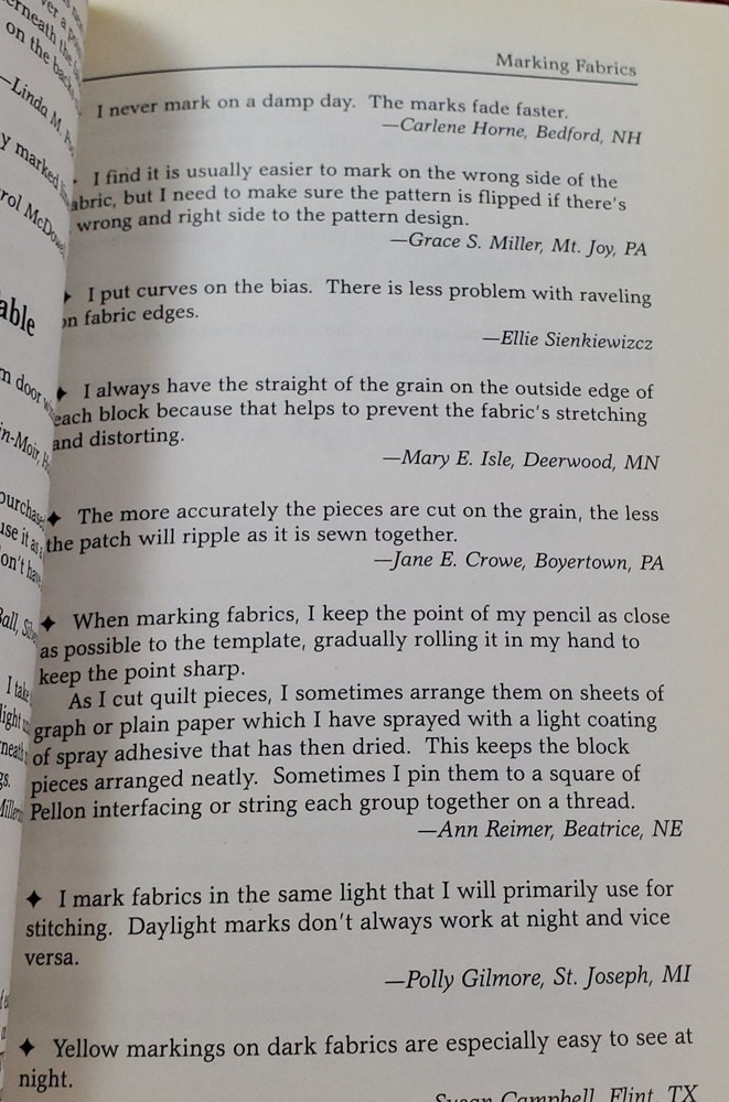 Vintage Tips for Quilters Book, Hints, Shortcuts, and Practical Suggestions