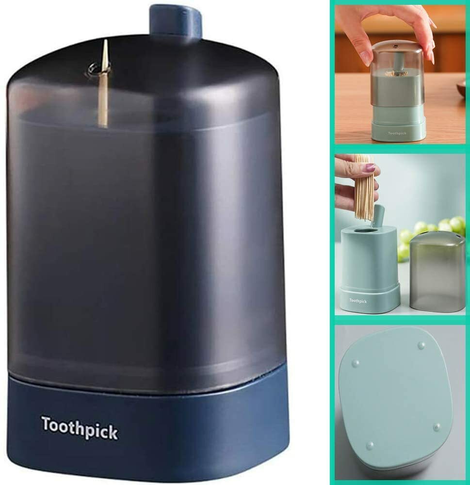 New Portable Toothpick Holder Dispenser Automatic Pop Up Toothpick Box Plastic