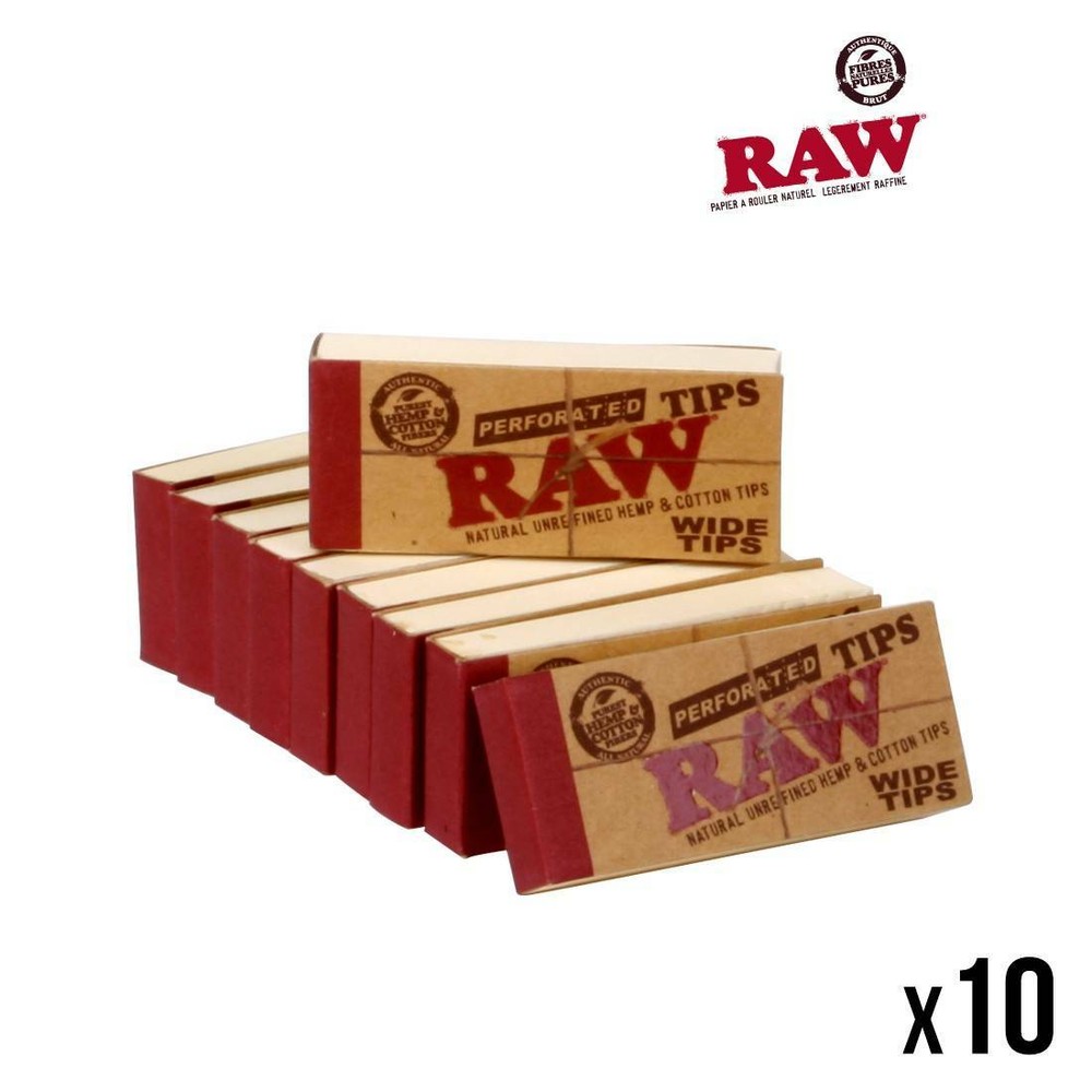 Raw Wide Tips Filter Rolls 10 Packs x 50 Tips (Tip) Cartons