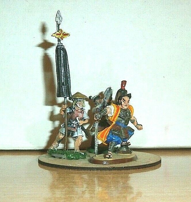 3 MOUNTED Samurai Warriors / LORD 25mm metal PAINTED COMMAND DUNGEONS DRAGONS