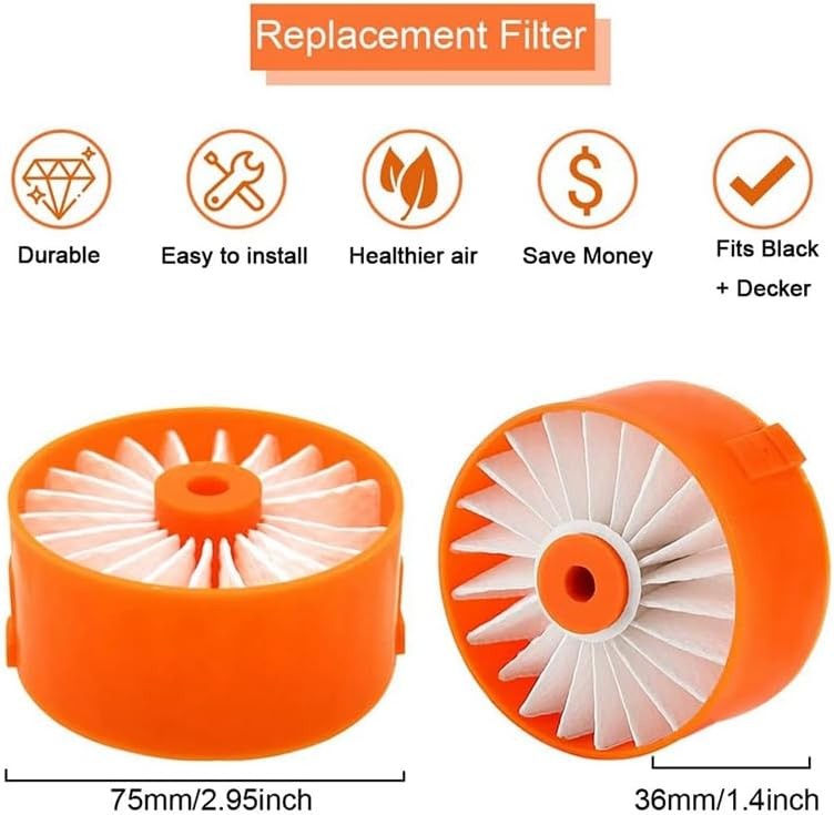 4 Pack Filter Element for BLACK DECKER POWERSERIES Cordless Stick Vacuum