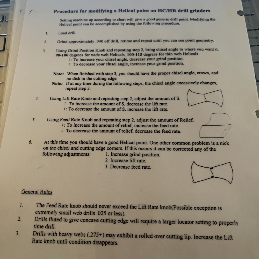 Alternate Set Up Procedure Grinding Bickford Points/ Modify Helical Points-2side