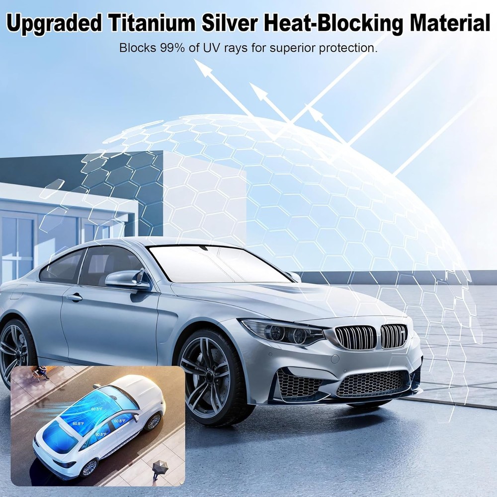 Car Windshield Sunshade Universal Sun Visor Front Window Shades, Foldable Reflec
