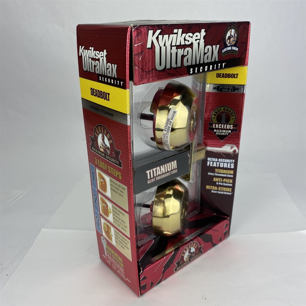 Kwikset Exceeds Maximum Security Dead Bolt Double Cylinder Polished Brass