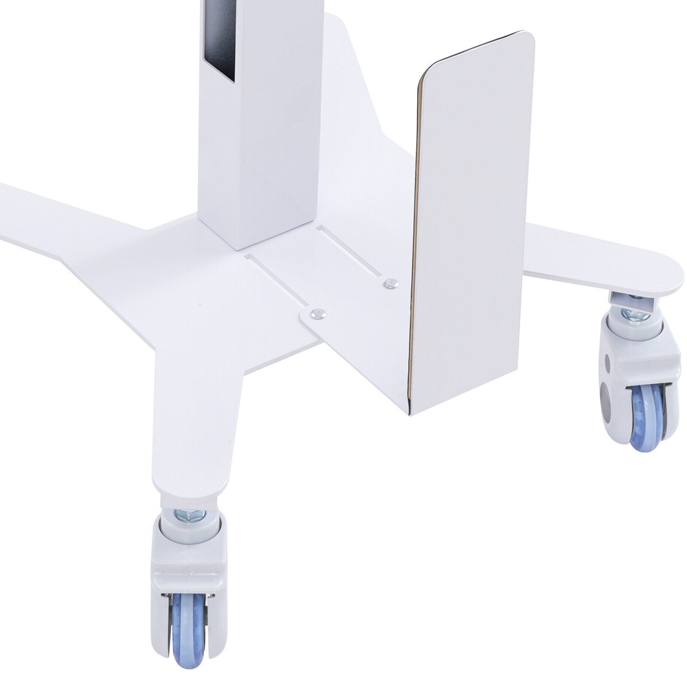 Rolling PC Cart Mobile Computer Workstation Stand Adjustable Desk For HomeOffice