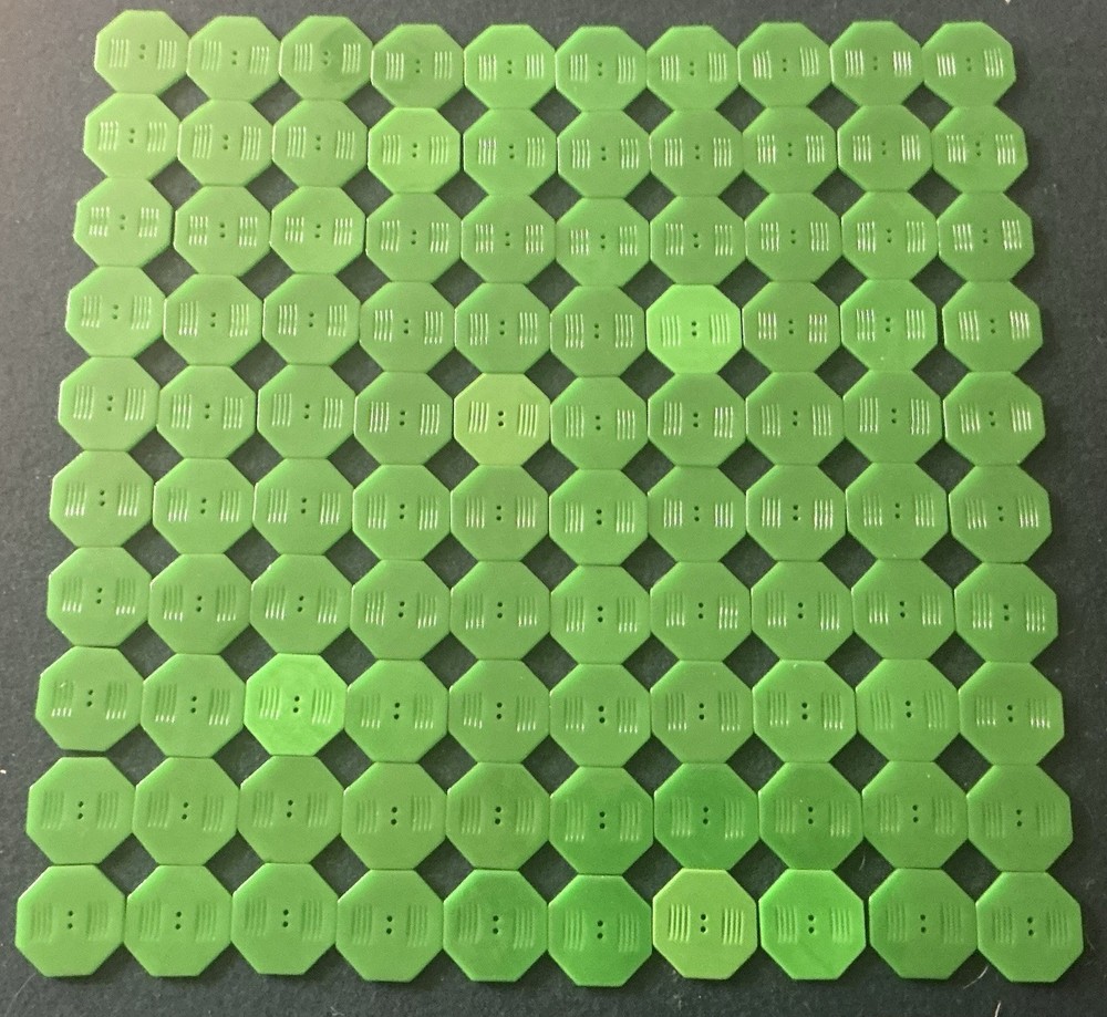 100 Vintage Green Hexagon Buttons